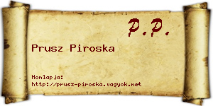 Prusz Piroska névjegykártya